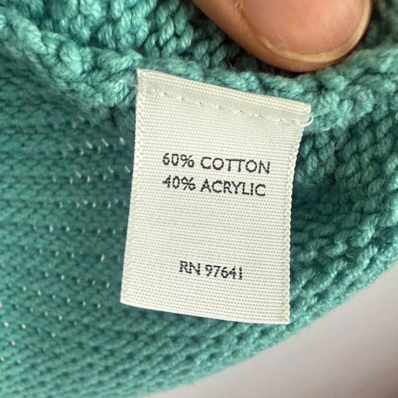 J. Jill Beachy Resort Wear Cotton Blend Teal Short Sleeve Medium Knit Hoodie - Picture 9 of 11